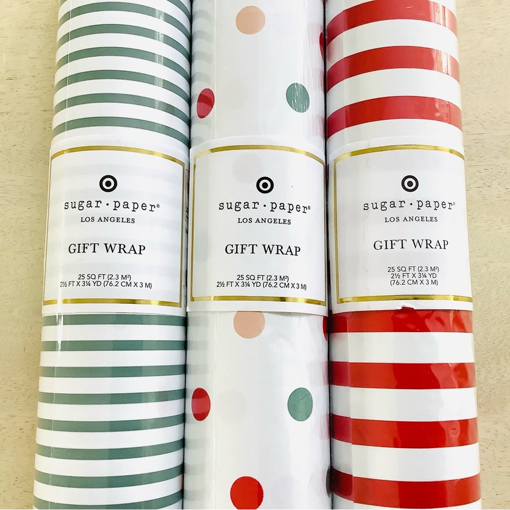 3 Rolls Sugar Paper + Target Gift Wrap Paper